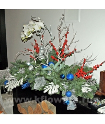 Композиция цветов новогодняя 49